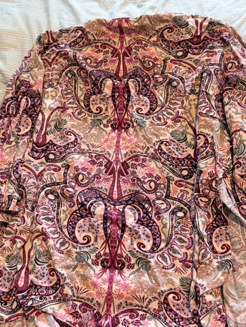 Knox Rose Open Front Kimono Shirt XS - Picture 3 of 3